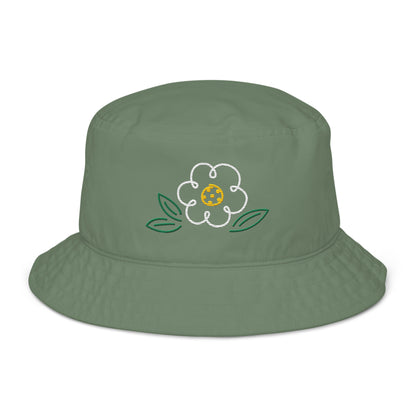 Pickleball flower green bucket hat