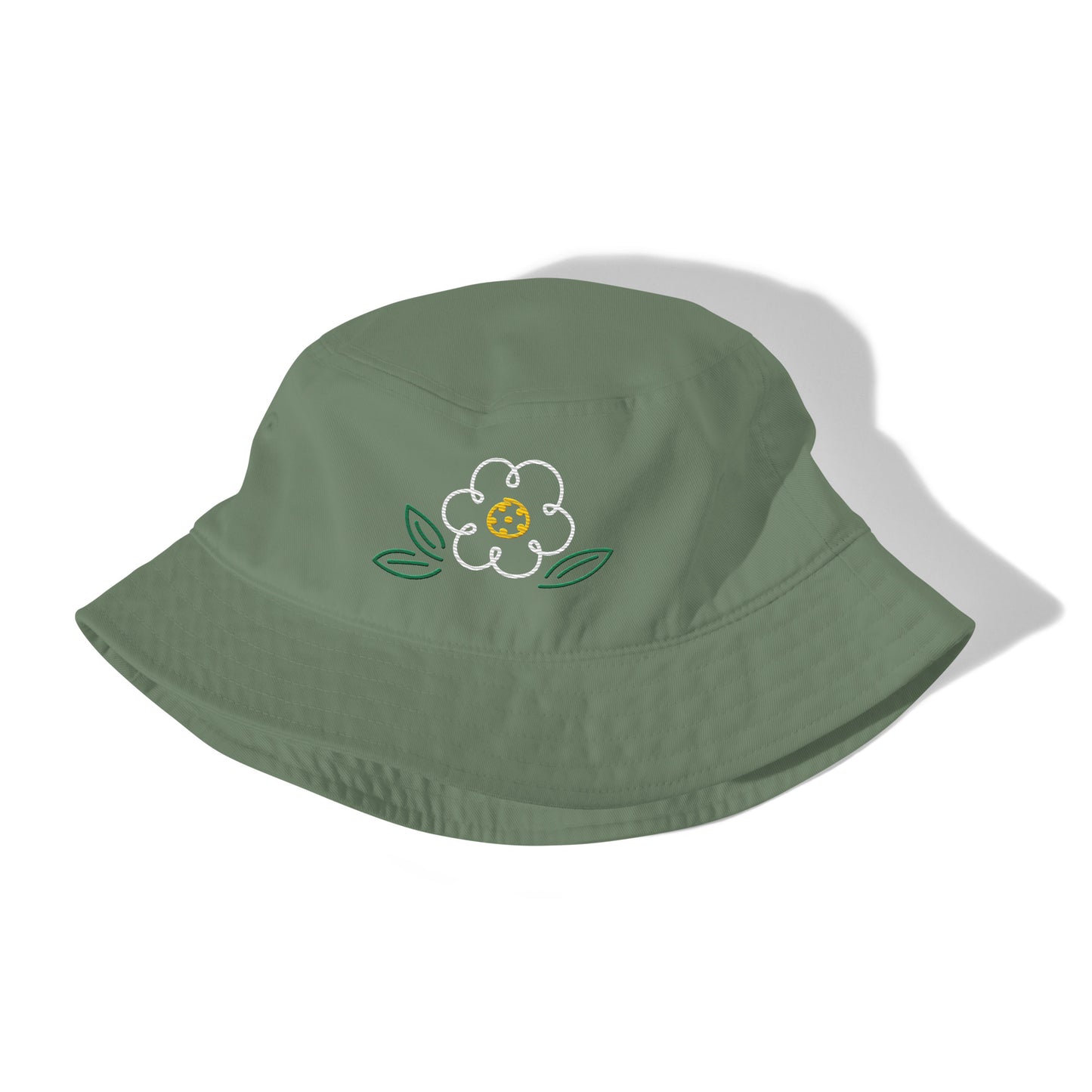 Pickleball flower green bucket hat