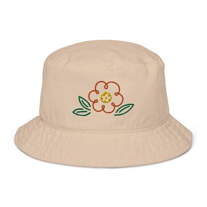 Pickleball flower tan bucket hat