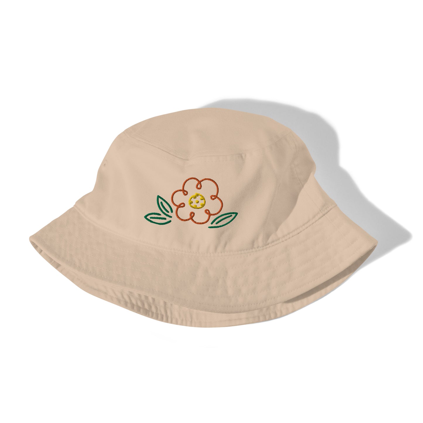 Pickleball flower tan bucket hat