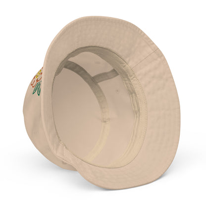 Pickleball flower tan bucket hat