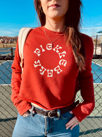 Pickleball circle cropped sweatshirt