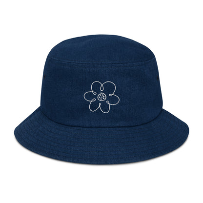 Flower pickleball denim bucket hat